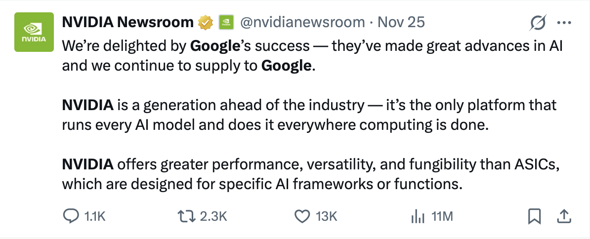 Google TPU Nvidia Answer